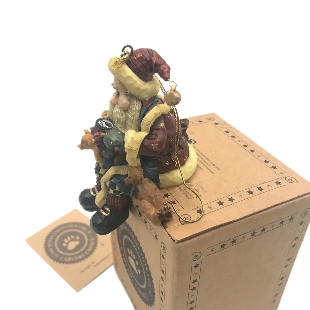 Boyds Collection Shelf Sitting Santa Figurine Handmade Christmas Ornament‎ w/Box